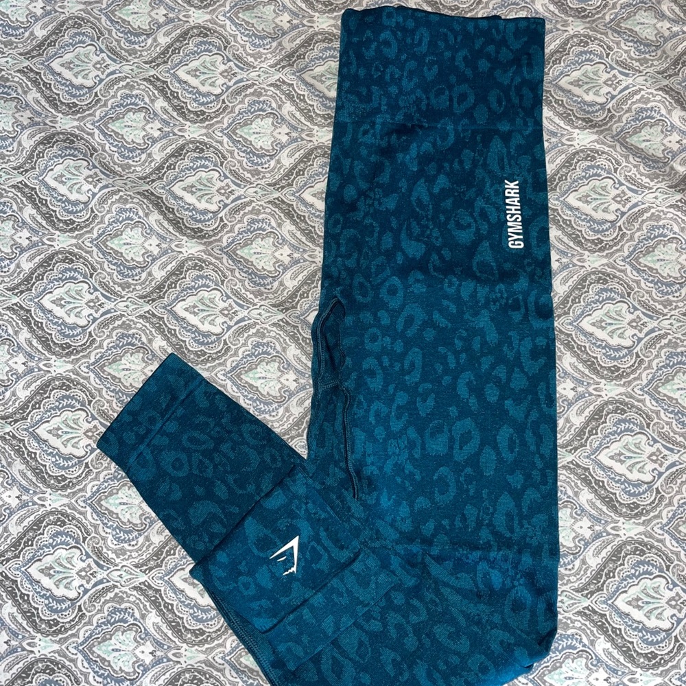 Blue cheetah print gymshark leggings